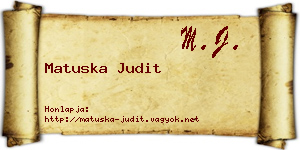Matuska Judit névjegykártya